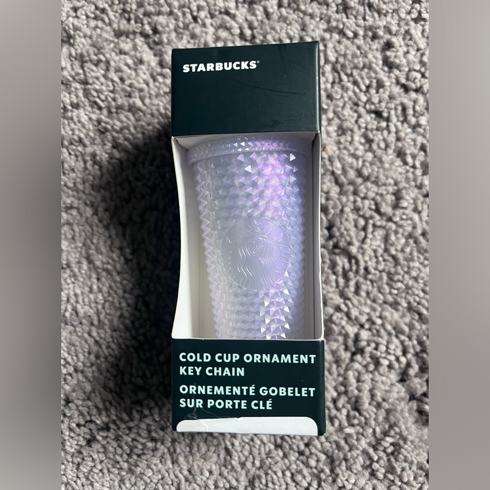 Starbucks Cold Cup Ornament/Key Chain - iridescent light purple